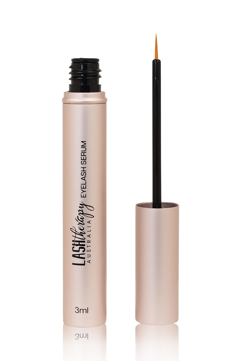 Lash Therapy Australia eyelash serum bottle promotes longer, healthier lashes.