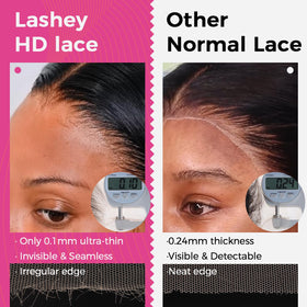 Lashey 2x6 deep-parting lace space close-up displays versatile middle part option.