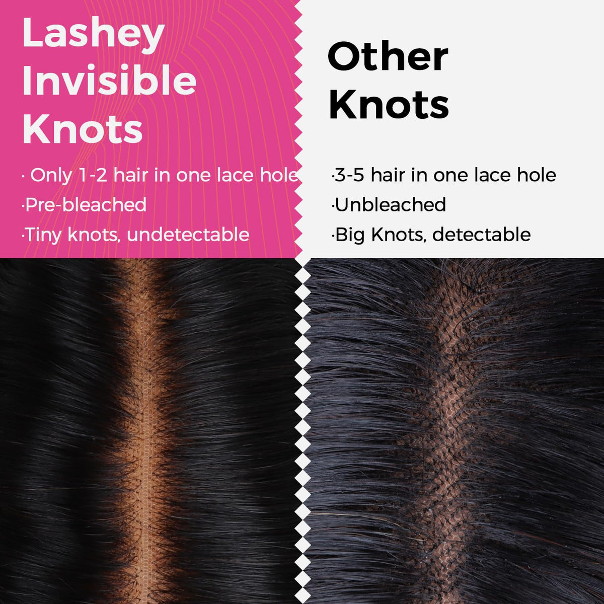 Lashey DIY-styling ready closure image highlights suitability for flexible styling options.