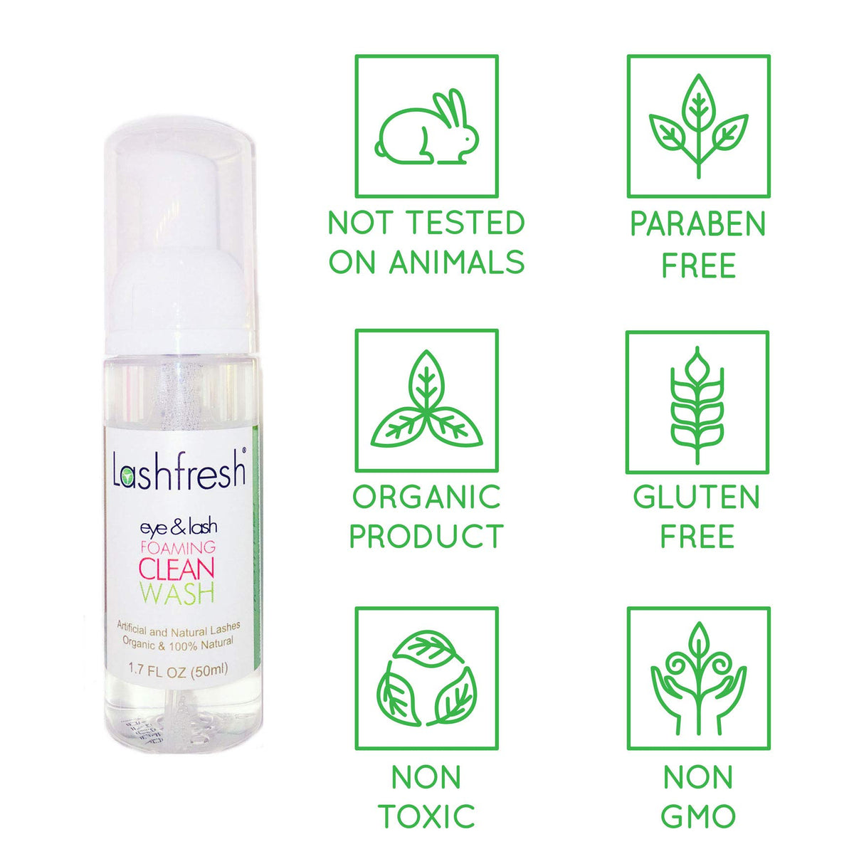 Lashfresh eye-area cleansing in daily lash care routine.