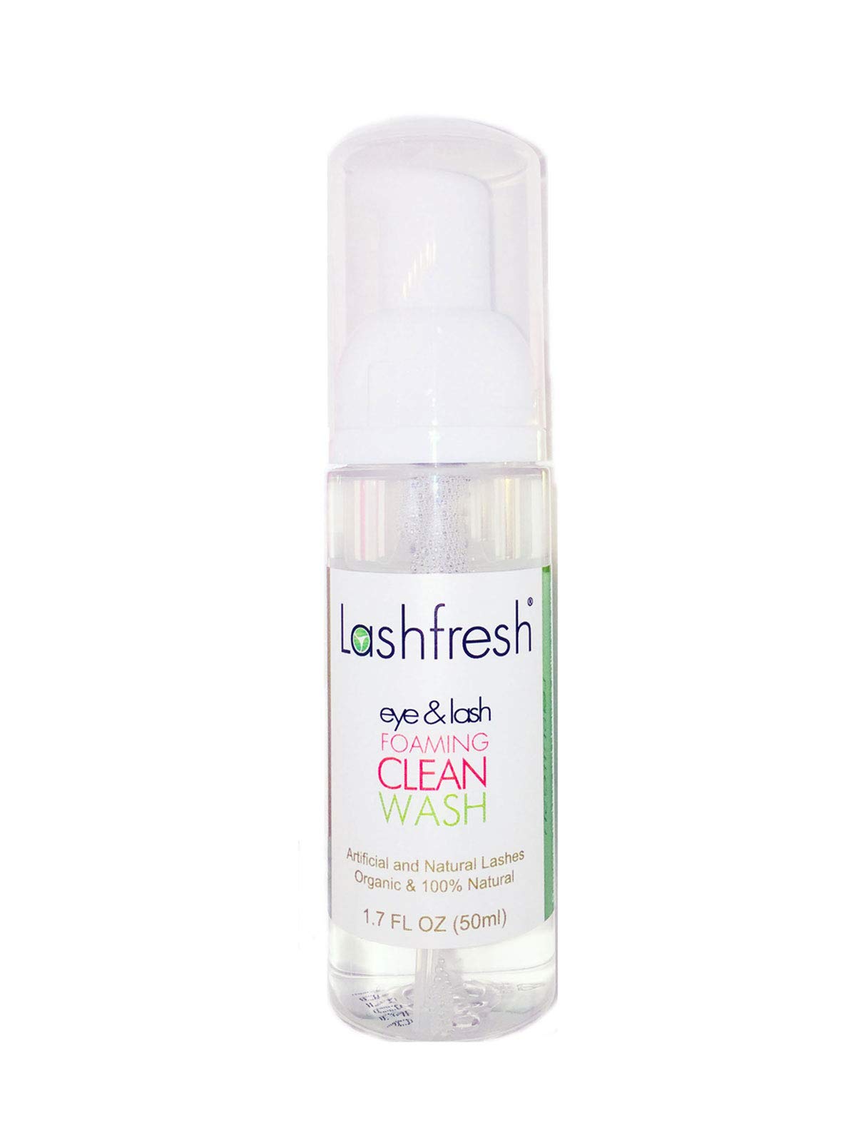 Lashfresh Foaming Clean Wash bottle, gentle eyelash cleanser for sensitive eyes.
