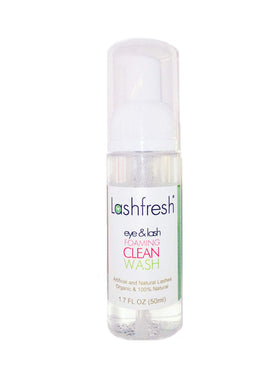 Lashfresh Foaming Clean Wash bottle, gentle eyelash cleanser for sensitive eyes.