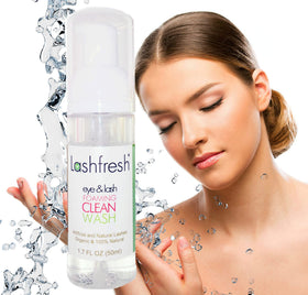 Lashfresh foam close-up shows an oil-free formula for lash health.