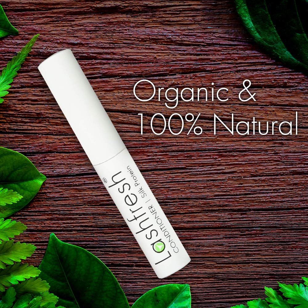 Lashfresh silk-protein closeup highlights nourishing ingredients for stronger lashes