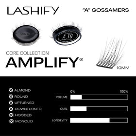 Lashify Amplify 10mm Gossamer lashes with flexible spine for comfort