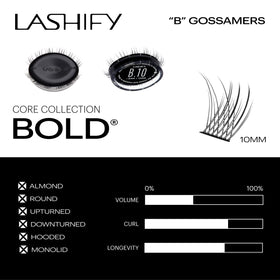 Lashify Bold 10mm Gossamer on eye with natural lift