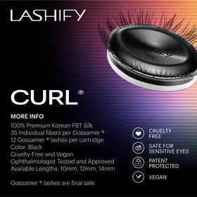 Lashify curls from 8 to 18 mm length options displayed for customization