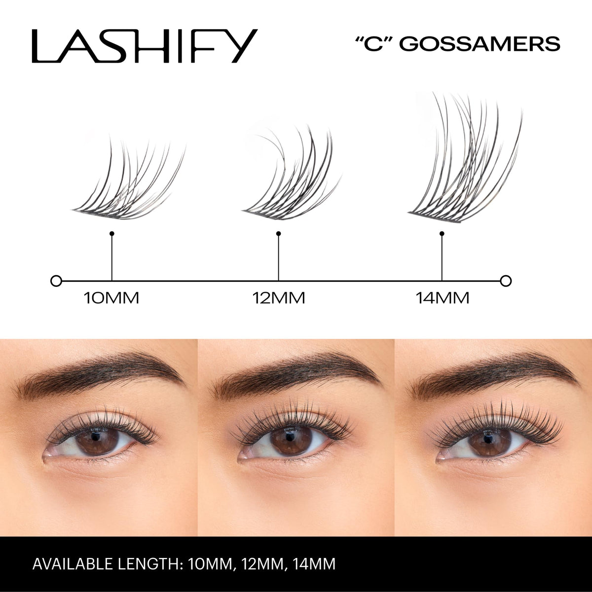 Lashify Gossamer 12 lashes per cartridge close-up for DIY styling