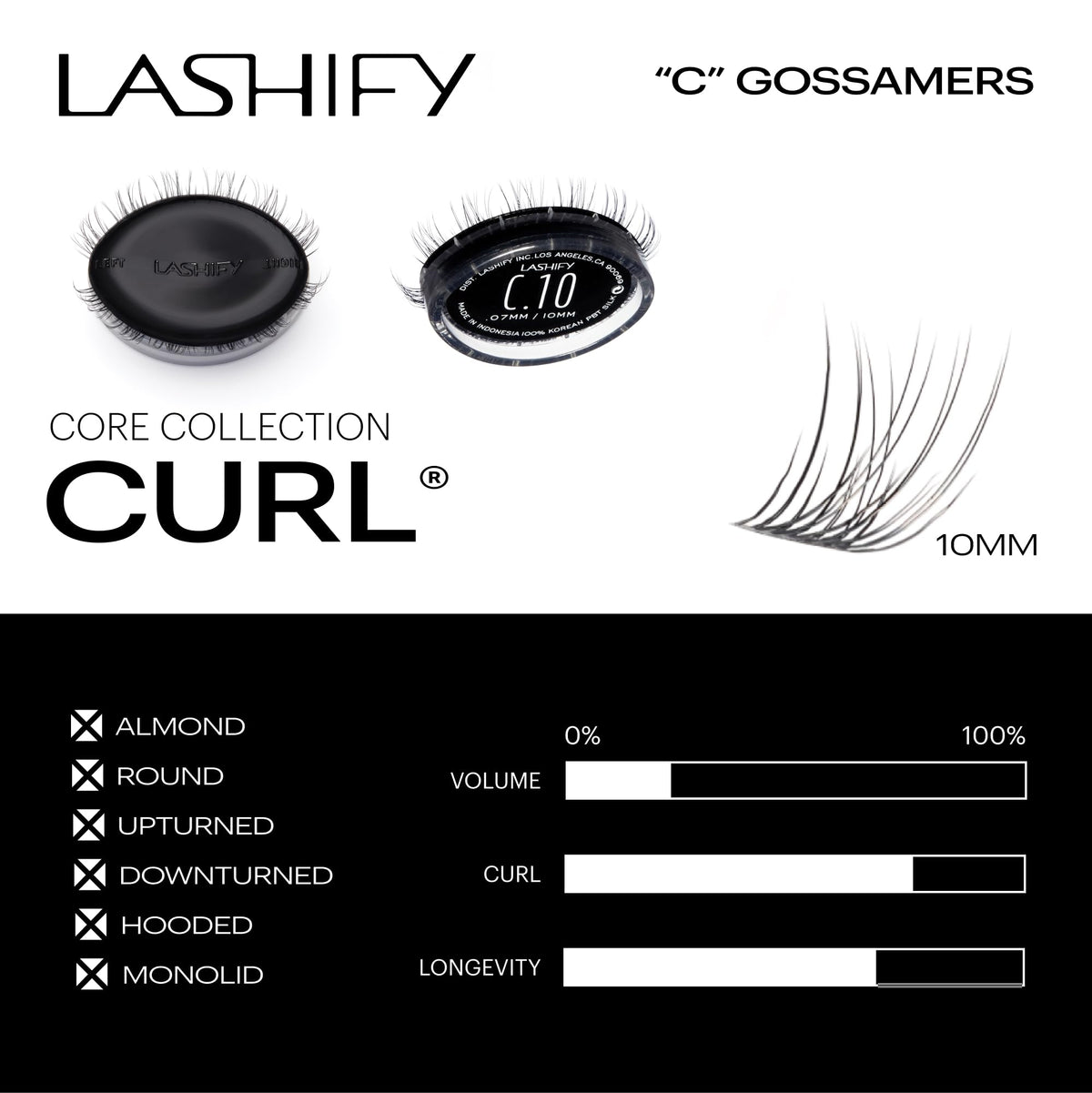 Lashify Gossamer premium Korean silk lashes highlight cruelty-free vegan materials