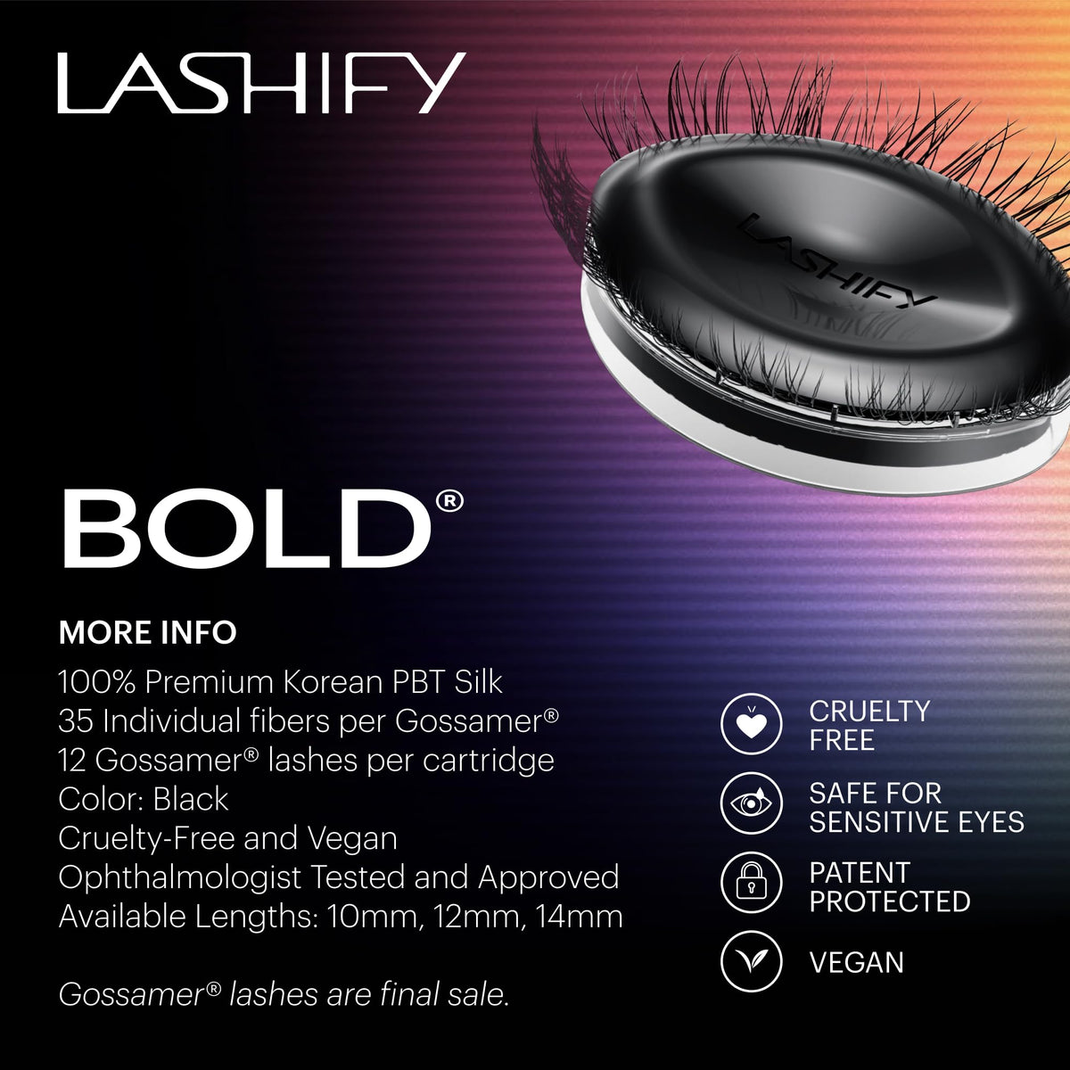 Lashify Lengths range from 8mm to 18mm for flexible lash storytelling.