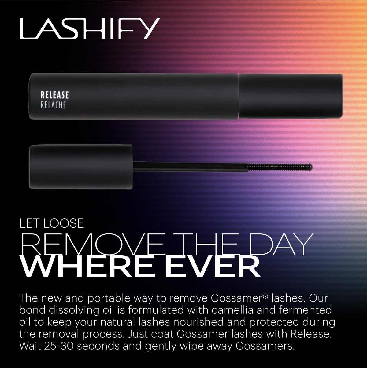 Lashify Release waits 25-30 seconds to dissolve bond