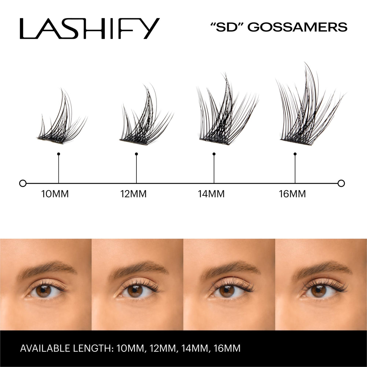 Cartridge contains 12 lashes with multiple length options for versatile looks