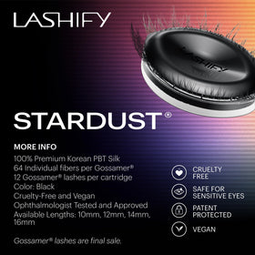 Spiked sections indicate listed length with fuller base toward the inner lash line