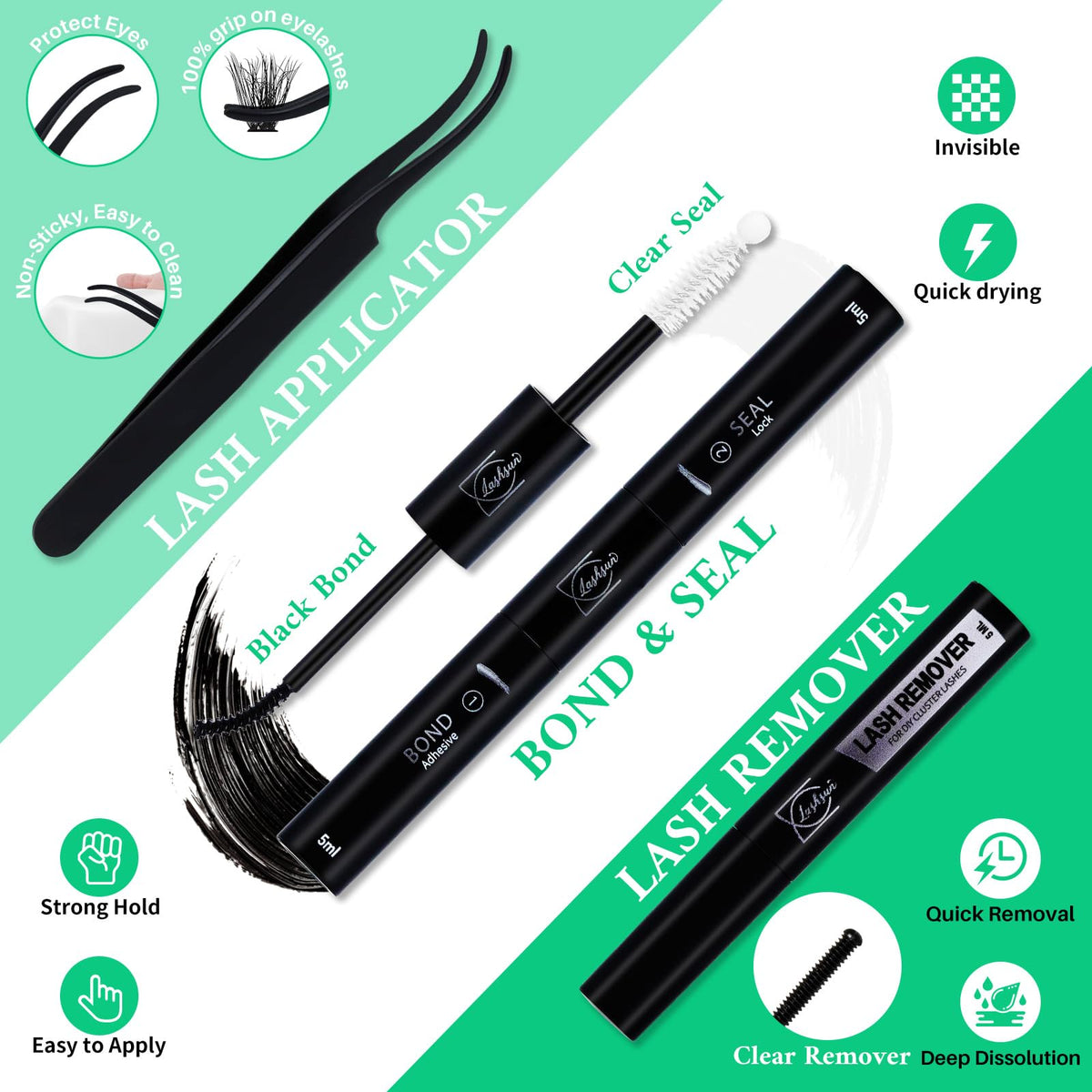 LASHSUN Lash Shampoo cleanses lashes for hygiene and shine.