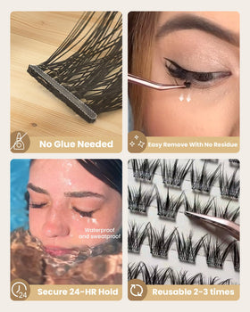 Lashterally hypoallergenic clusters remove easily without residue or irritation.