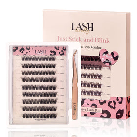 Lashterally self-adhesive lashes close-up showing wispy look for quick wear