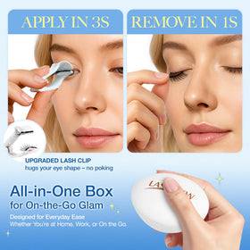 LASHVIEW all-in-one travel kit with mirror for quick touch-ups.