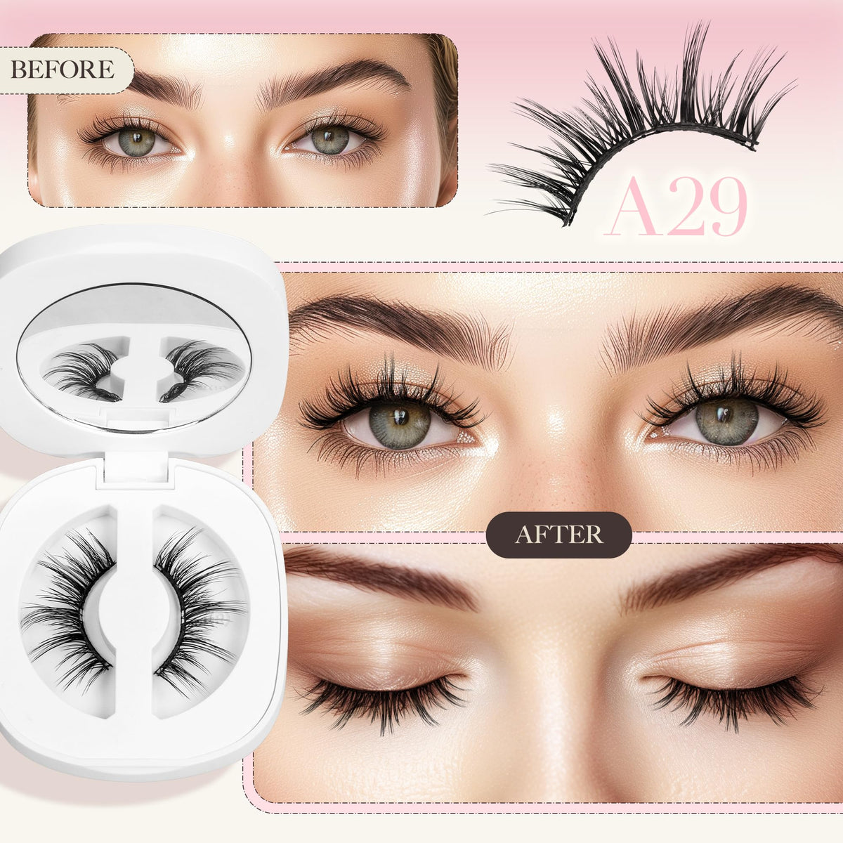 LASHVIEW Aurora magnetic lashes being removed easily no glue needed