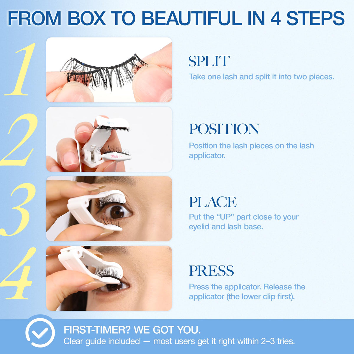 LASHVIEW reusable lashes without glue or eyeliner.