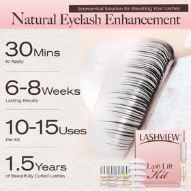 LASHVIEW lash glue bottle with precision applicator aiding durable lift results.