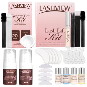 LASHVIEW lash lift kit close-up, showcasing all-in-one system for at-home lash and brow care.