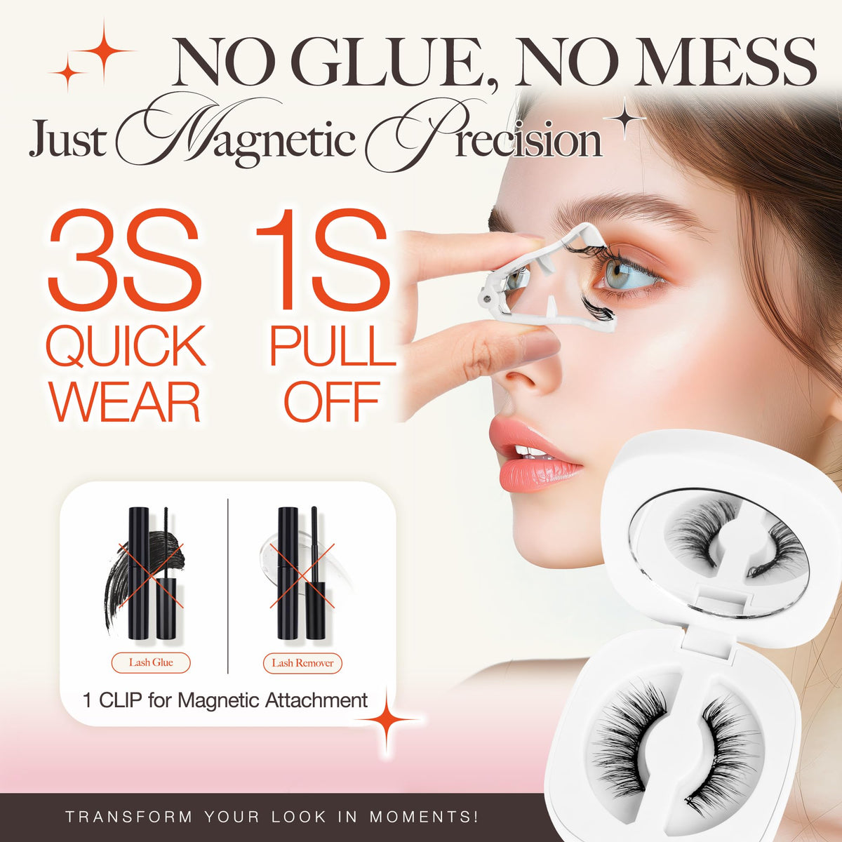 LASHVIEW reusable magnetic lashes displayed, sustainable beauty with multiple wear sessions.