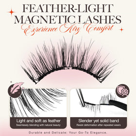 LASHVIEW soft comfort magnetic lashes resting on the eyelid for a light feel.