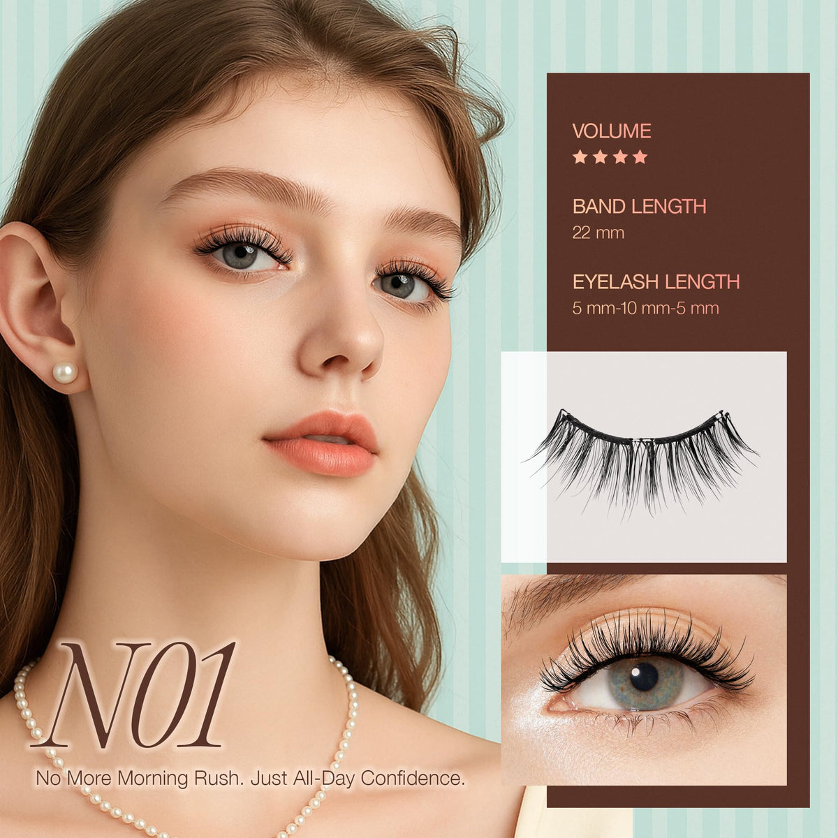 LASHVIEW magnetic eyelashes with applicator for effortless on-the-go wear