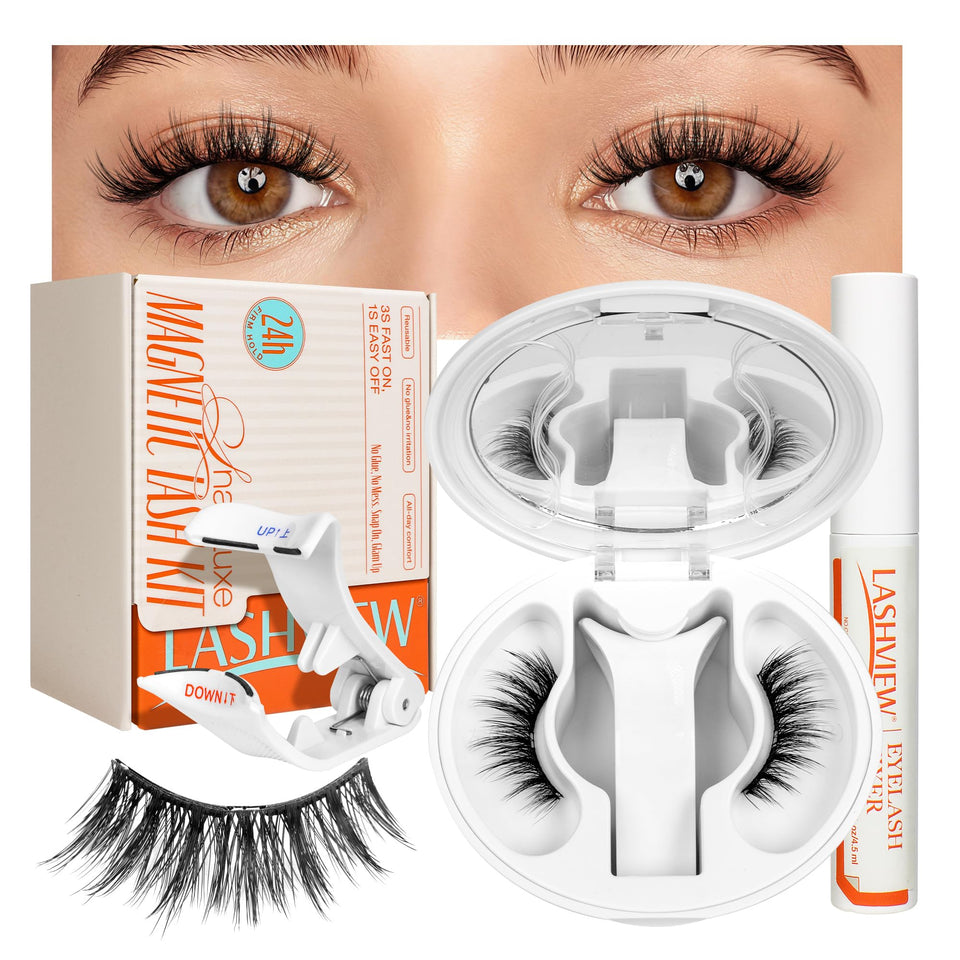 LASHVIEW YT15 magnetic lashes delivering instant anime doll-eye look.