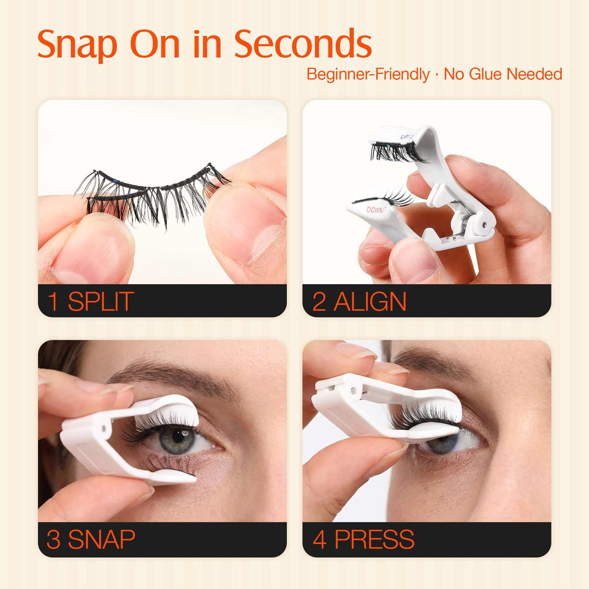 LASHVIEW YT15 no-glue magnetic lashes for quick application.