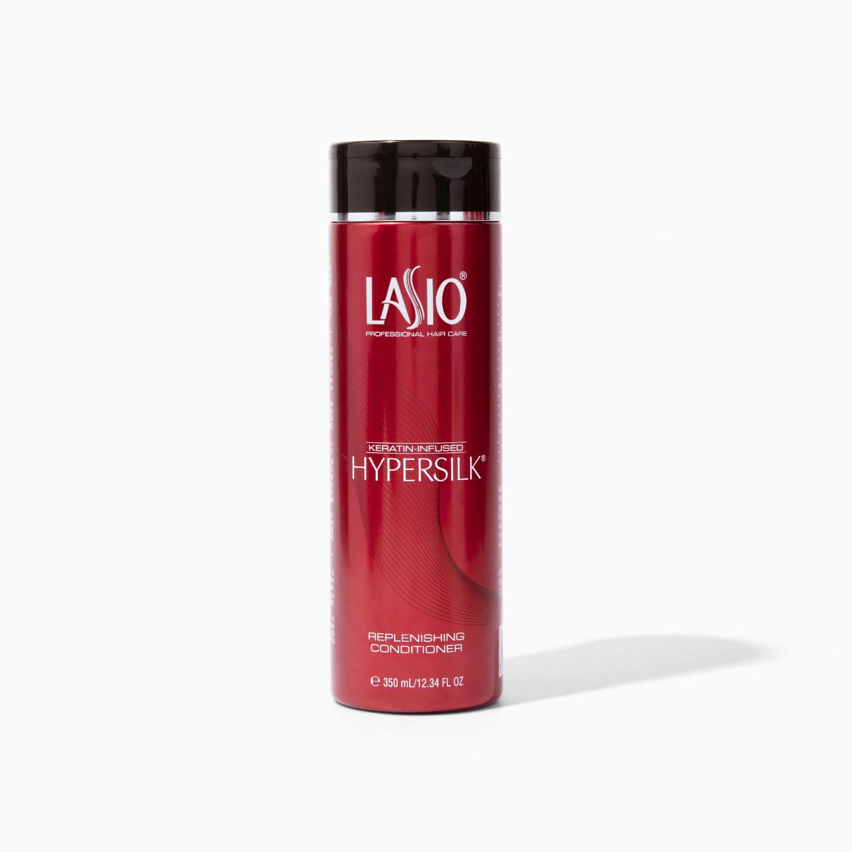 Lasio Keratin Replenishing Conditioner 12oz bottle pouring for frizz control