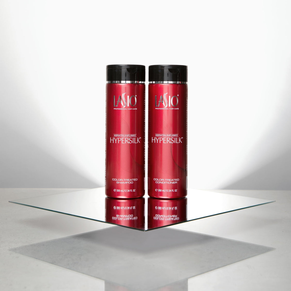 Lasio packaging front view signaling gentle daily-care formula for all hair types.