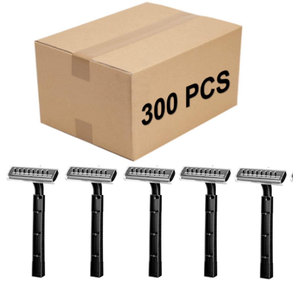 Lasnten 300-piece bulk disposable razors for easy hotel and salon restocking.
