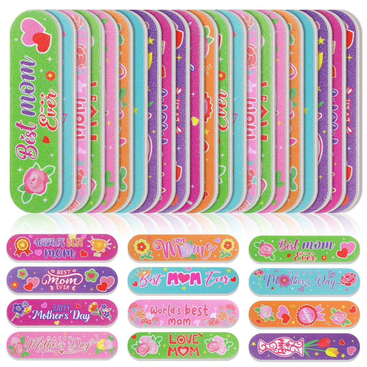 Lasnten Mother’s Day nail files multicolor design for on-the-go manicures
