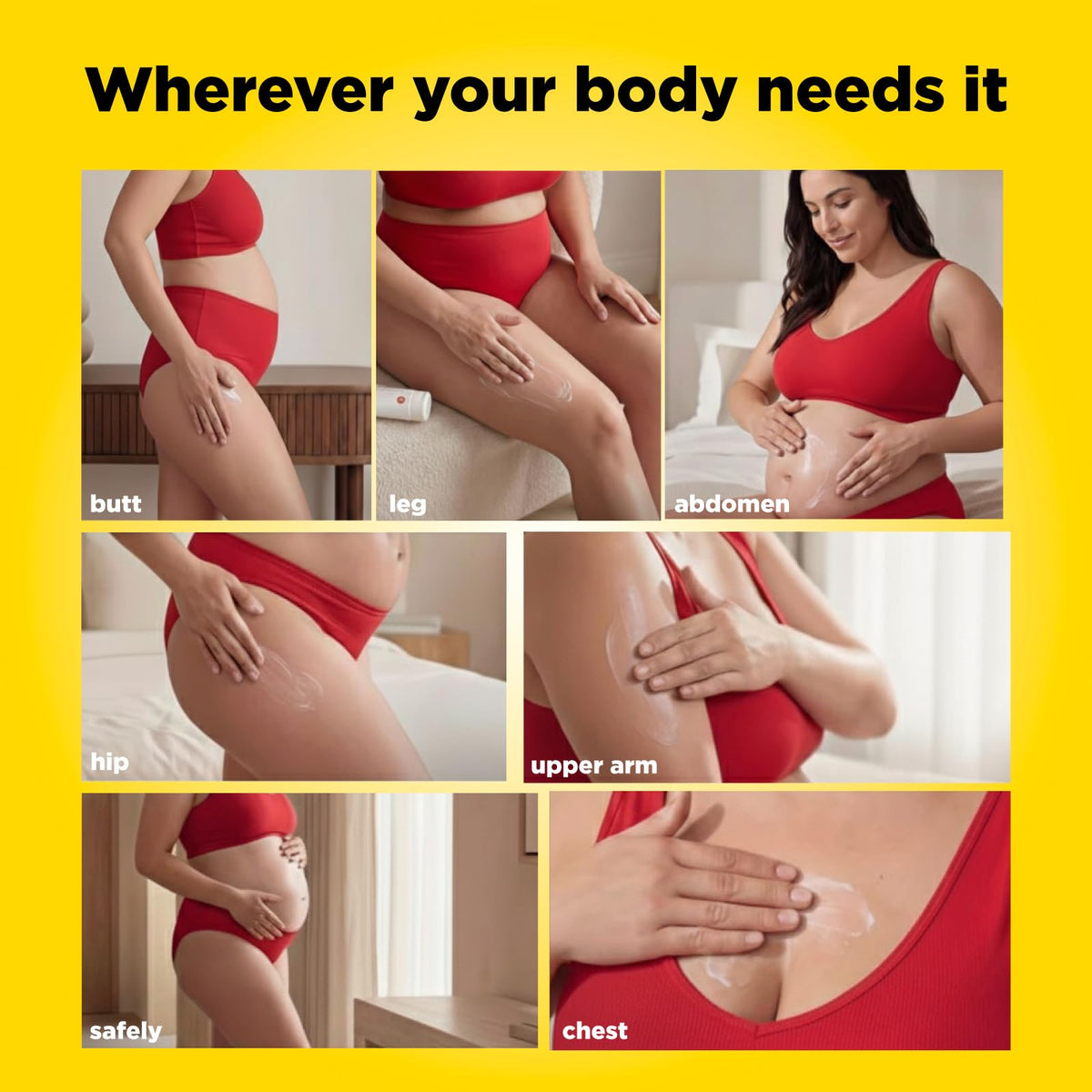LAST TOUCH Stretch Mark Oil leaves a subtle glow after use.