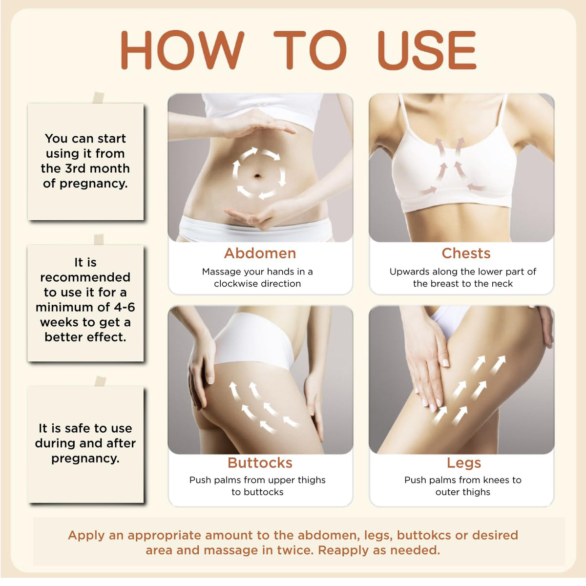LAST TOUCH Stretch Mark Oil on belly, hips, and thighs during pregnancy.
