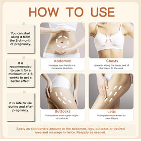 LAST TOUCH Stretch Mark Oil on belly, hips, and thighs during pregnancy.