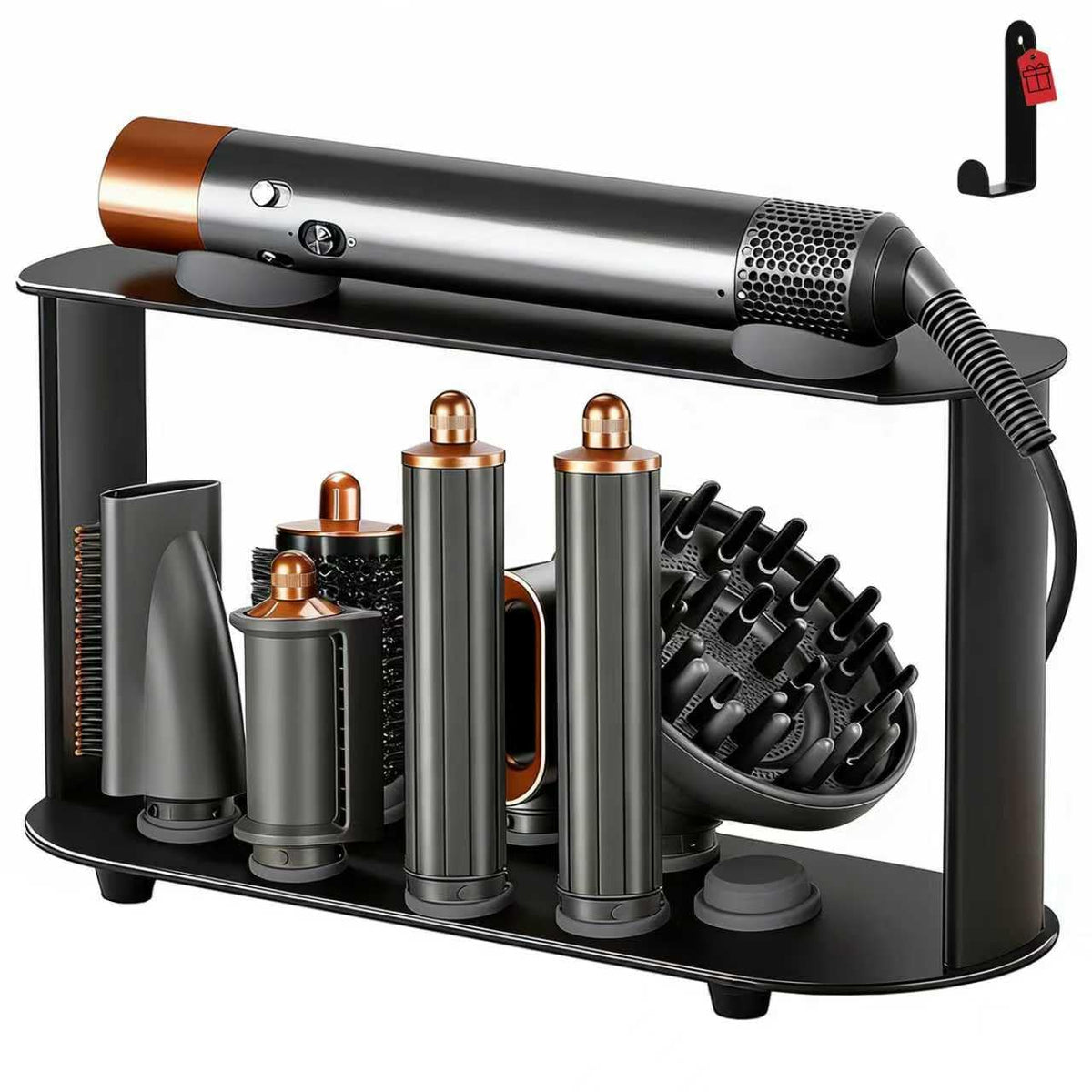 Lasvea Dyson Airwrap attachments holder keeps tools organized and protected