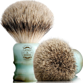 Lather & Wood premium badger brush with ultra-soft bristles for luxurious lather