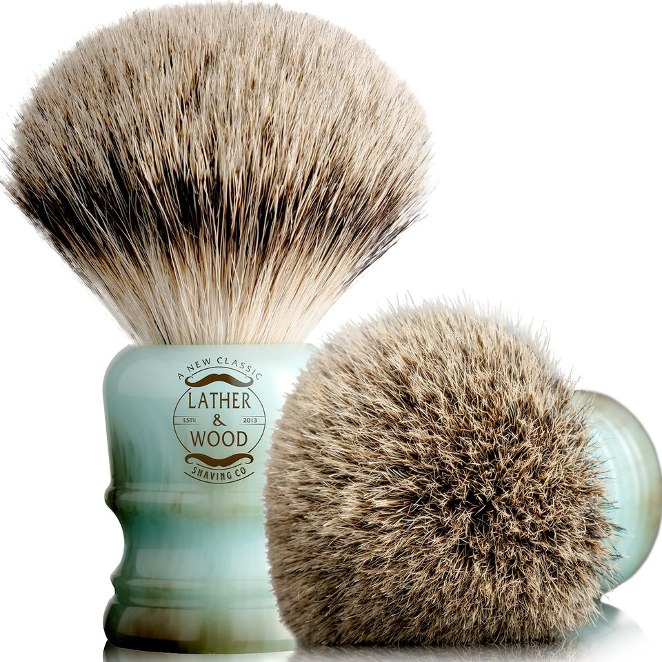 Lather & Wood premium badger brush with ultra-soft bristles for luxurious lather