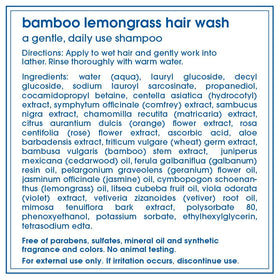 LATHER Bamboo Lemongrass Conditioner bottle showing detangles and hydrates hair.
