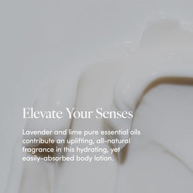 LATHER Lavender Lime in a spa-like bathroom scene suggesting luxury at home.