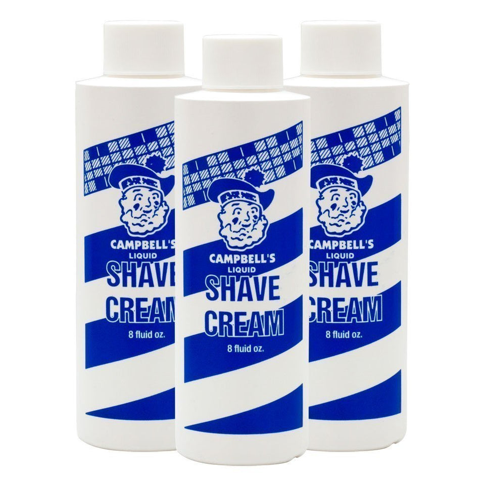 Lather King Campell concentrate bottle on sink ready for a smooth shave