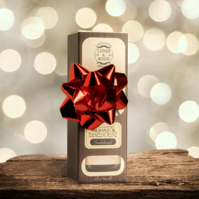Lather & Wood Pre-Shave Oil pump demonstrates easy, tiny-drops application for prep.