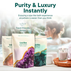 Latika Epsom salt blend ready to dissolve in warm water.