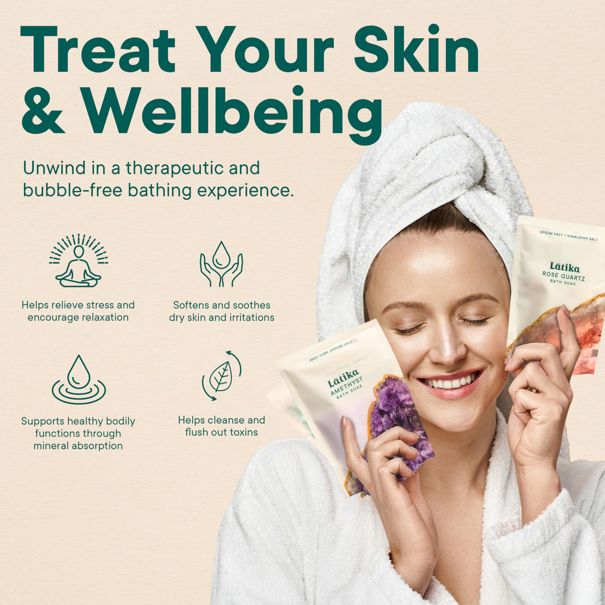 Latika essential oils Lavender highlight for soothing bath fragrance.