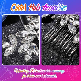 Latious crystal comb idea for creating a sparkling wedding hairstyle.