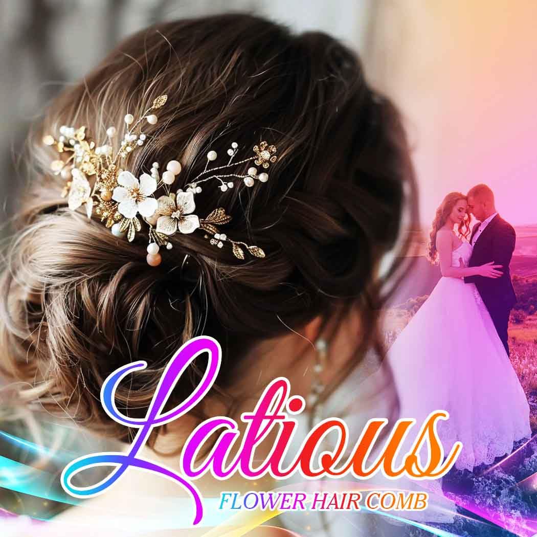 Latious packaged hair comb ready for immediate bridal use.