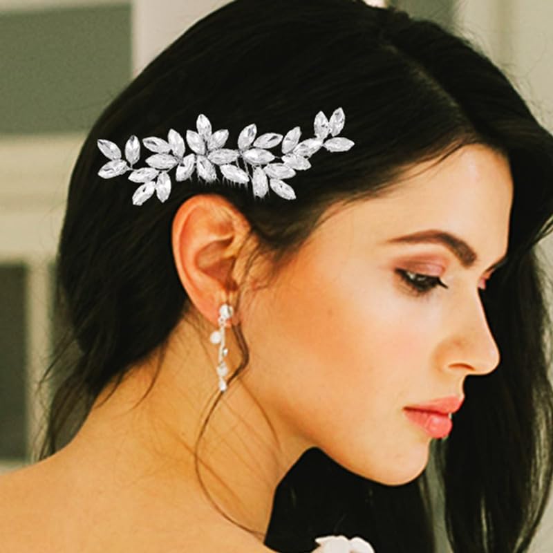 Latious silver hair comb side view showing secure grip for long wear.