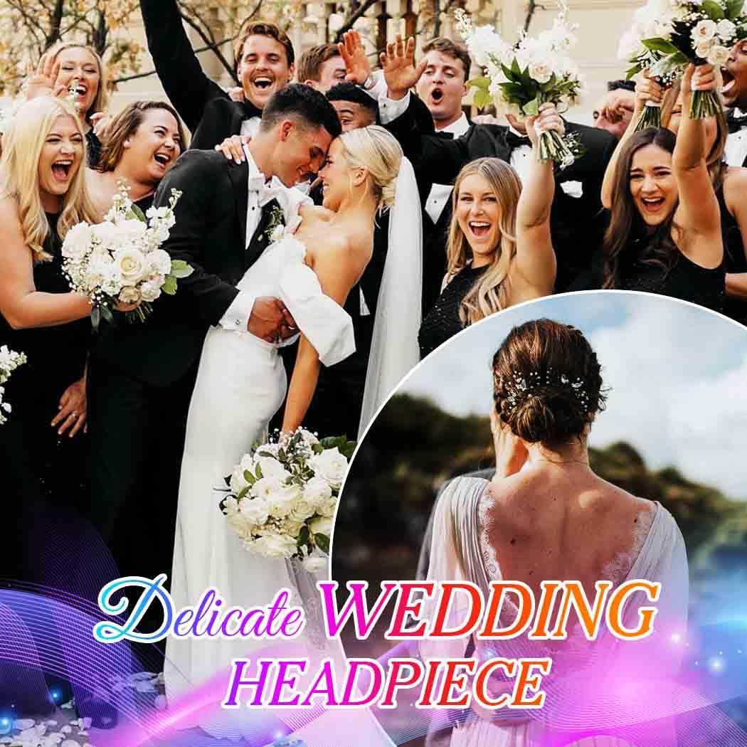 Latious bridal hair accessory on bride for timeless elegance.